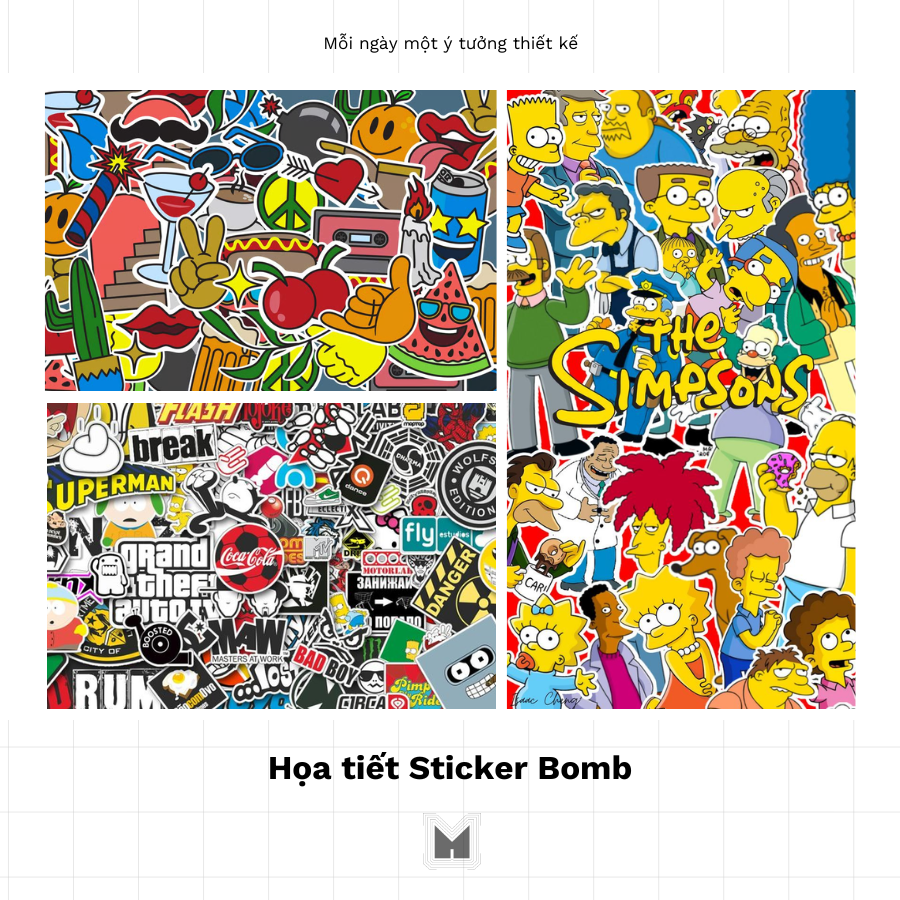 họa tiết sticker bomb