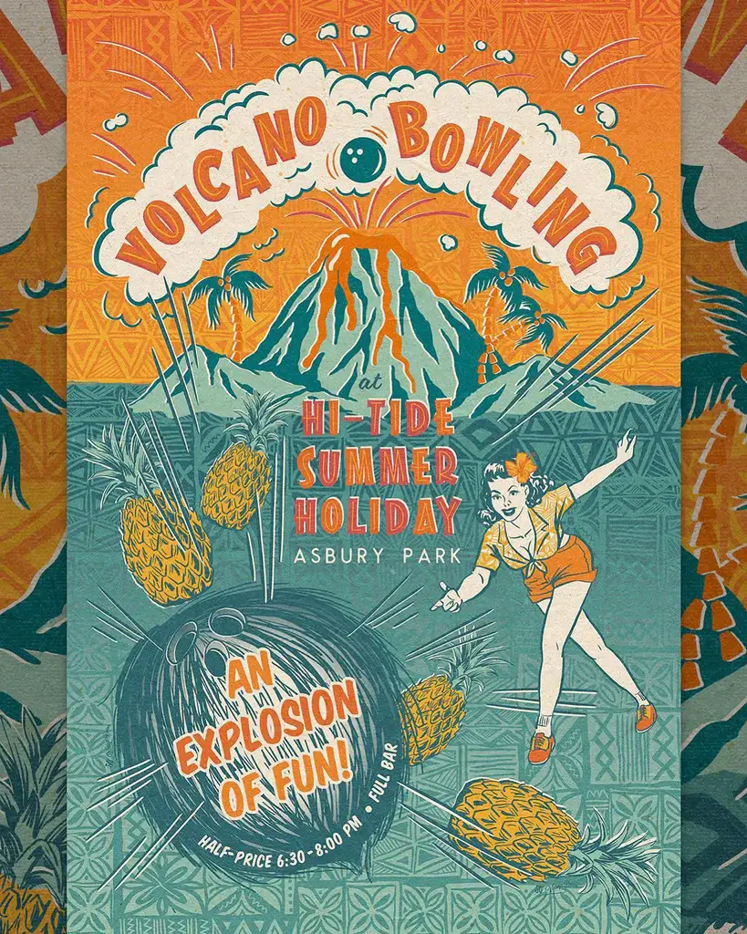 Ý tưởng thiết kế poster phong cách retro từ @50s_vintage_dame