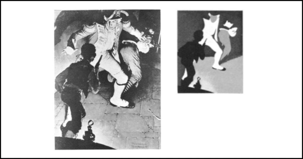 Hiệu ứng ánh sáng và bóng đổ từ ngọn đèn tiền cảnh tạo nên sự đối lập mạnh mẽ 