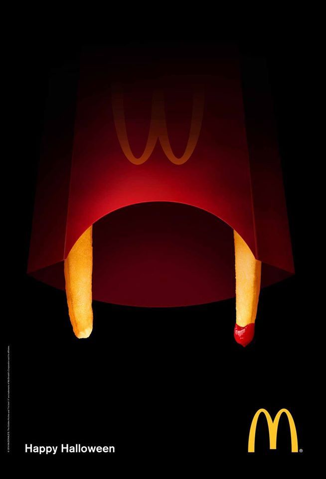 Poster được thiết kế tối giản nhưng vẫn thể hiện được thông điệp của McDonald's trong dịp Halloween. Nguồn: McDonald's Official