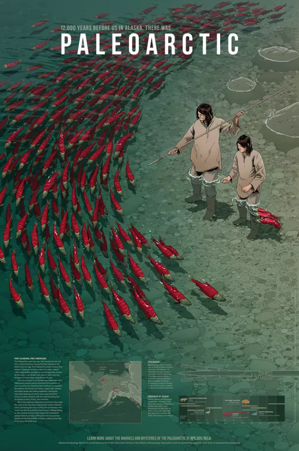 Poster “Paleoarctic” minh họa tốt cho bố cục tiêu điểm trung tâm (Central Focus Layout) và Bố cục bất đối xứng (Asymmetrical Layout). Nguồn: Matthew Twombly