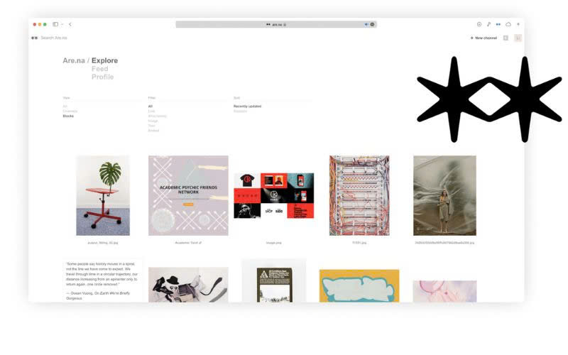 Are.na - cảm hứng thiết kế không bị ngắt quãng