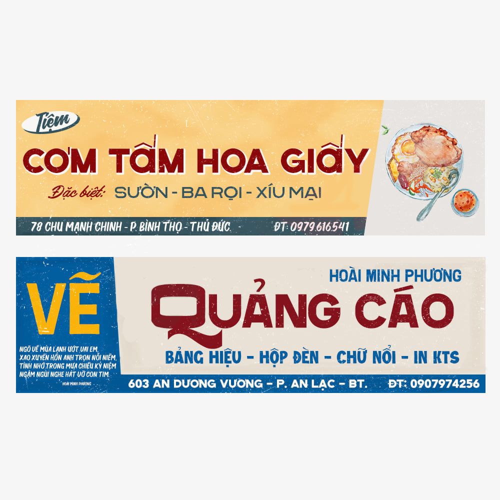 mẫu banner giấy để phân biệt với poster giấy