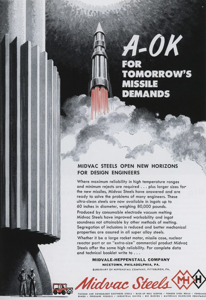 Quảng cáo thập niên 1950 - thép Midvac