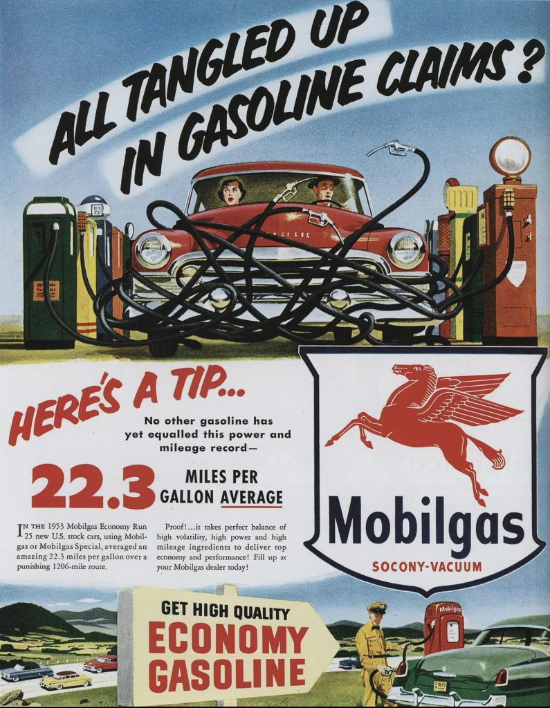 Quảng cáo Mobilgas thập niên 1950