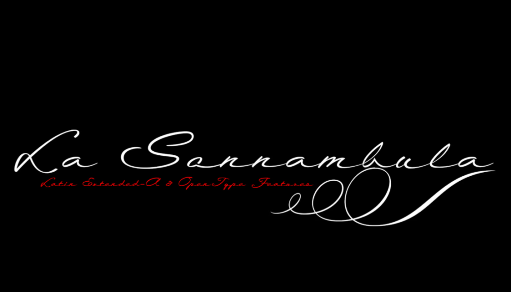 La Sonnambula là một font chữ thanh lịch lấy cảm hứng từ nhạc kịch Opera. (Ảnh: 1001 fonts)