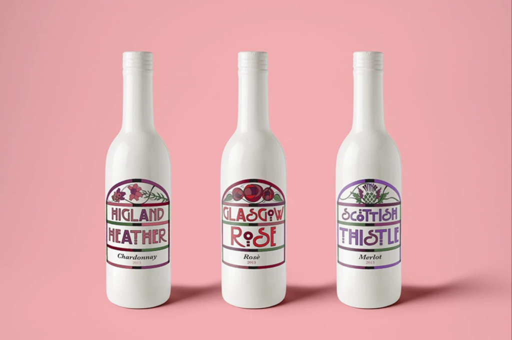 Wine Label design theo phong cách arts and crafts
